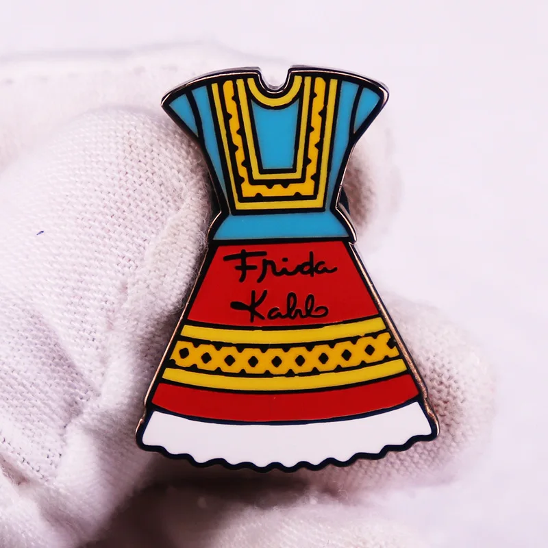 Broche de vestido de Color Vintage, broche de Frida, Pin de esmalte bohemio, alfileres de solapa, insignia, sombreros, ropa, mochila, decoración, accesorios de joyería