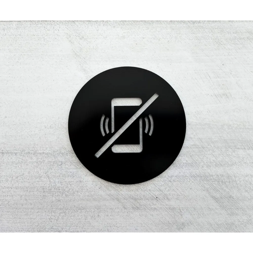 Metal Sign No Cell Phone Use, Prohibited Symbol for Restriction, Aluminum Wall Art Decor