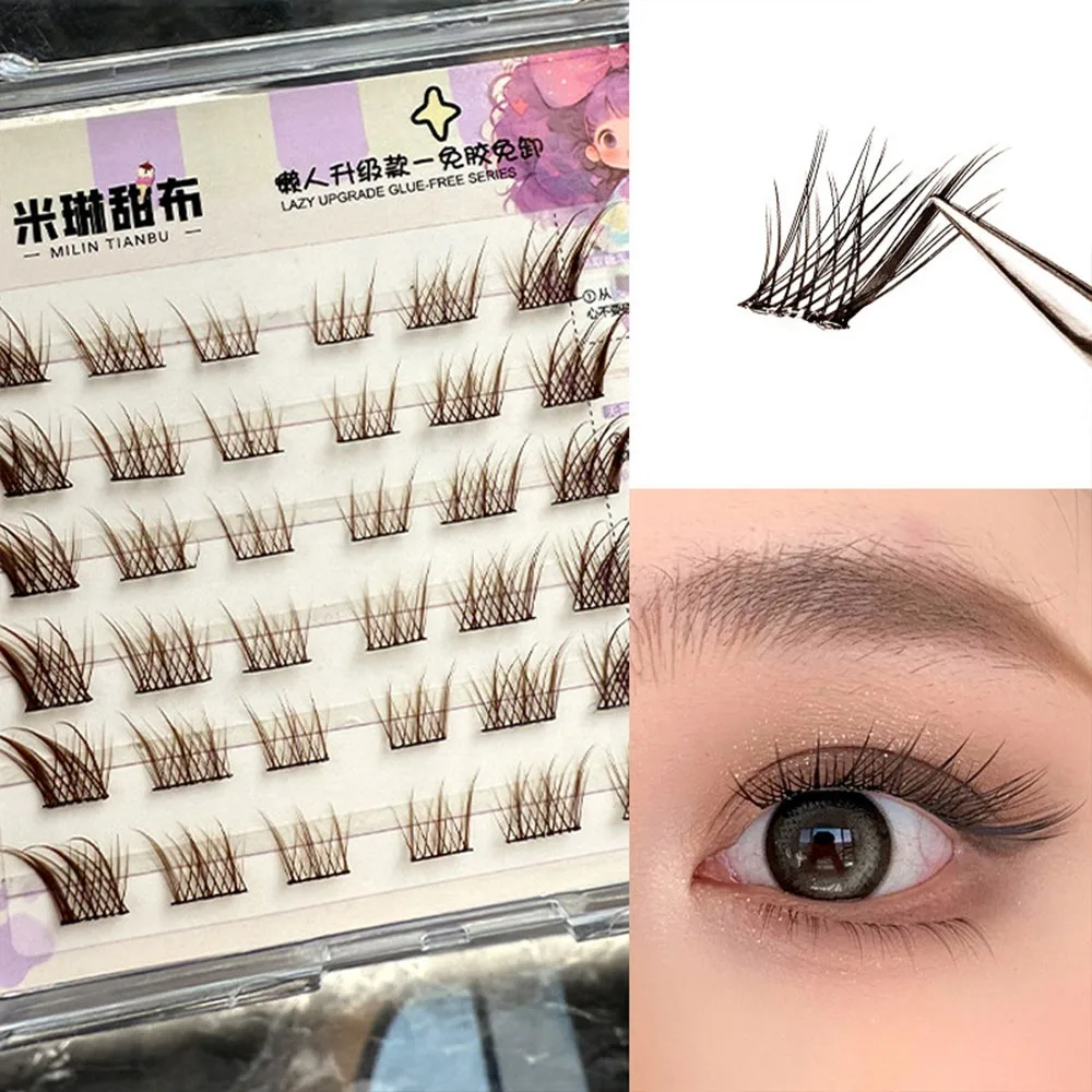 Popular 3D Self-Adhesive Eyelashes Glue Free Anime Cosplay False Eyelashes Multiple Styles Handmade Self-adhesive Eyelashes Men