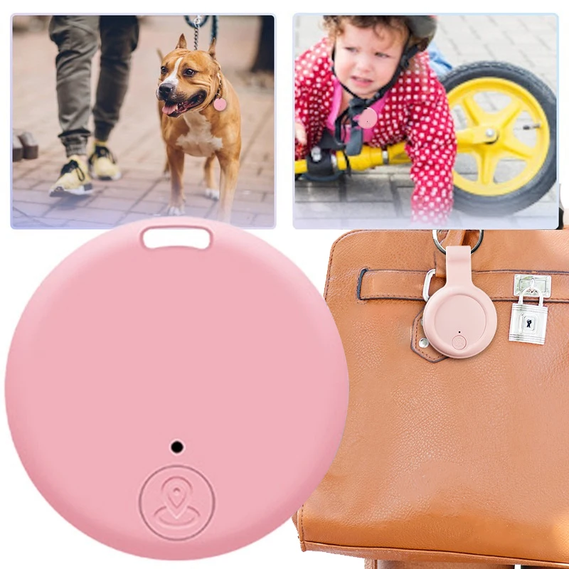 Mini Hund GPS Bluetooth 5,0 Tracker Anti-Lost-Gerät Runde Anti-Lost-Gerät Haustier Kinder Tasche Brieftasche Tracking Smart Finder Locator