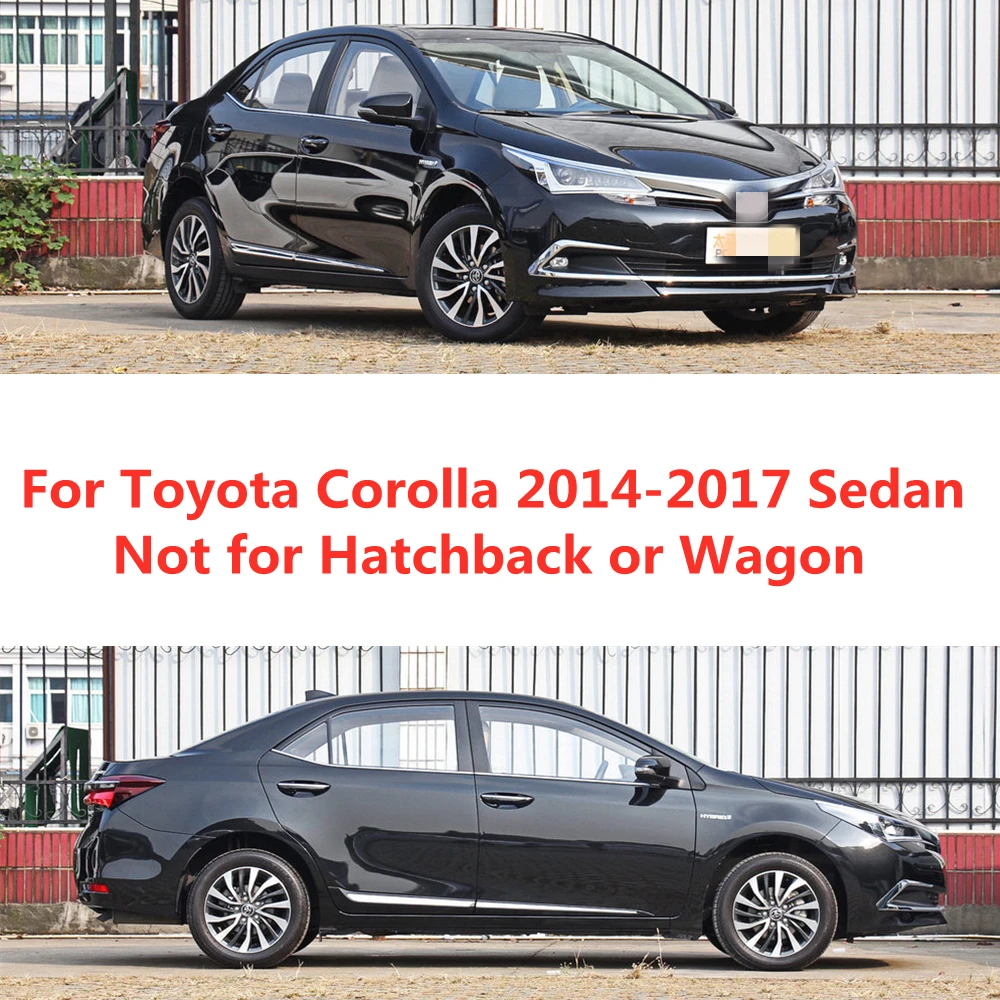 For Toyota Corolla 2014-2017 Sedan Car Accessories Window Visors Rain Sun Guard Vent Wind Deflector Weathershield Moulding Trim
