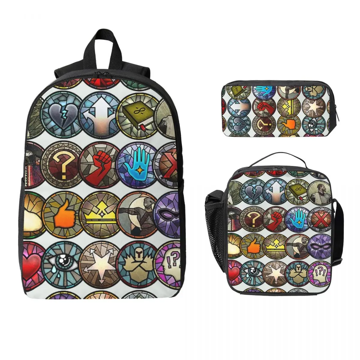 

Dragon Age Inquisition Dialogue Wheel Icons Dragon Age Stickers Backpack BookBag School Bag 3ps Insulated Lunch Bag Pencil Case