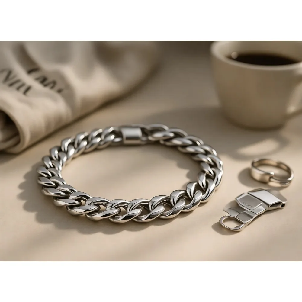 

Модный классический браслет-цепочка из стерлингового серебра 925 пробы, 10 мм, 7, 8, 9, 10 звеньев, массивный, толстый, крупнозвенный, мужской, ювелирное украшение, подарок
