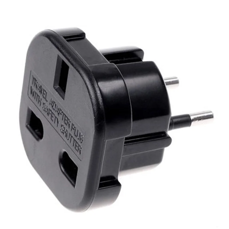 UK To EU 3PIN Plug Europe Travel Converter Adapter Plug 2pin Wall Plug Socket Connector Adaptor for International Travelling