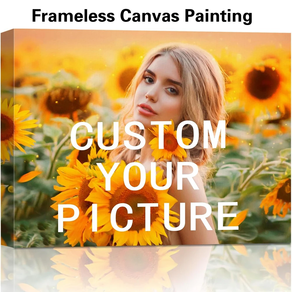 1pc Frameless Personalize Custom Photo selfie Canvas Paintings Black White Quotes Canvas Painting For Living Room Wall