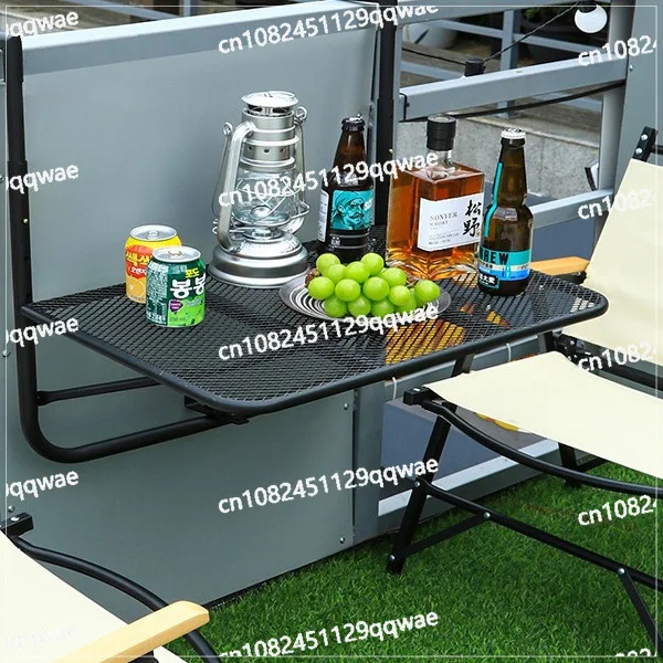 درابزين للشرفة، طاولة معلقة قابلة للطي، رفع الكمبيوتر المنزلي، مكتب صغير، درابزين خارجي لتناول الطعام #4