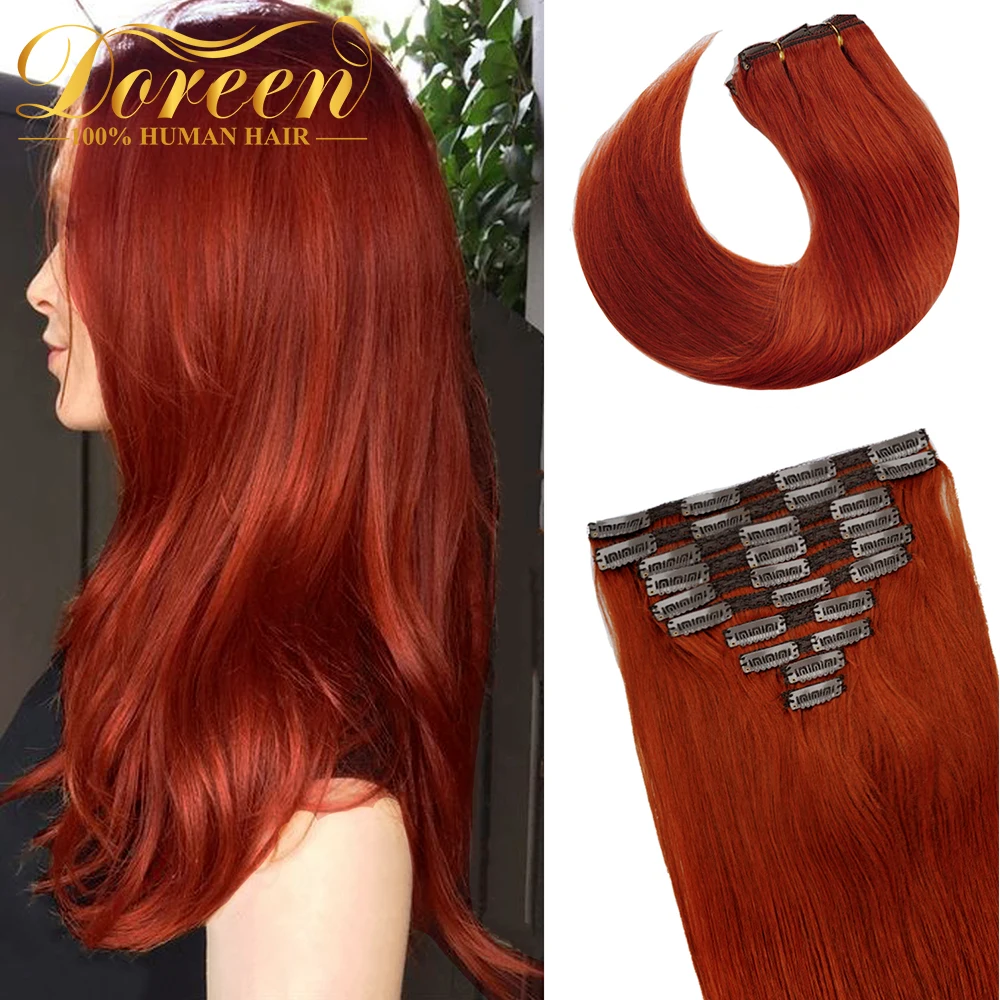 doreen-brazililian-hair-clip-in-110g-to-200g-100-real-human-hair-clip-in-hair-extensions-copper-red-hair-clips-sewed-on-weft