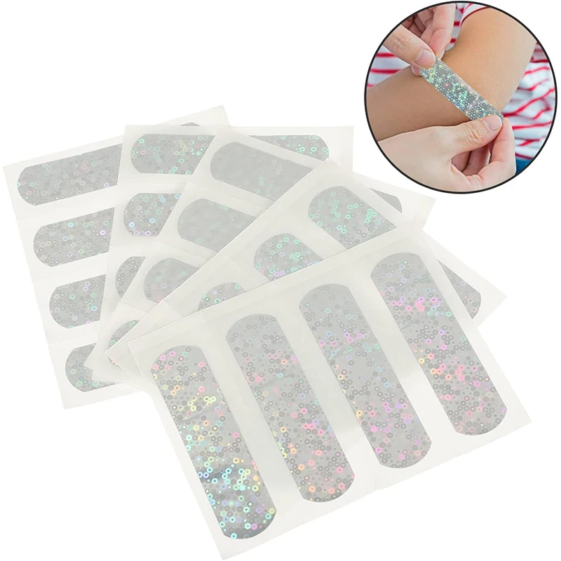 

20pcs Diamond Flickering Band Aid Cartoon Wound Plasters For Children Children Girls Boys Dressing Patch Plaid Bandages