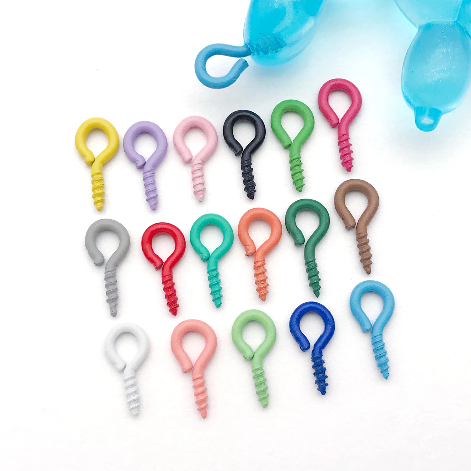 100pcs 10x5mm spray-painted sheep eye nail screw eye nail DIY jewelry metal screw claw nail making accessories