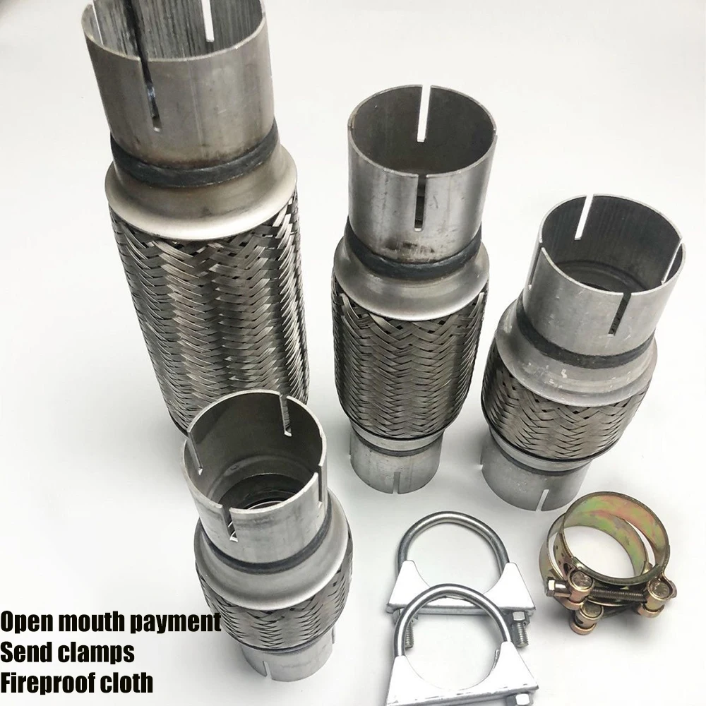 Welding Free Automobile Truck Exhaust Pipe Soft Connection Corrugated Pipe Muffler Hose Four Layer Stainless Steel Supply Clamp