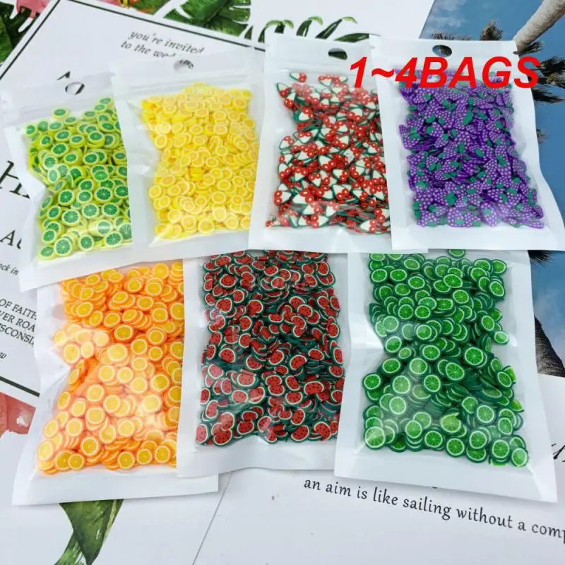 1~4BAGS Base Gel Handmade Unique High-quality Hot Stylish Trending Handmade Nail Stickers Lip Gloss Fruit Slices Filler