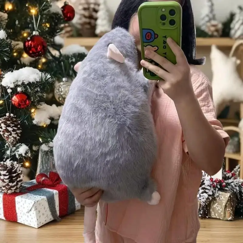 1Pcs 35/50/90cm Cartoon Flower Branch Rat Soft Oversized Animal Figure Cute Simulation Big Mouse Plush Toy Pillow Birthday Gift