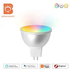 Benexmart Zigbee Smart Led Light Bulb MR16 12V RGBCW Dimmable Spotlighting Work with Tuya Homekit Alexa Google Home via M6 Hub