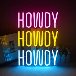 Colorful Howdy Led Neon Signs USB Powered Room Wall Decor For  Bar Birthday Party Wedding Party Beauty Store Window Decor