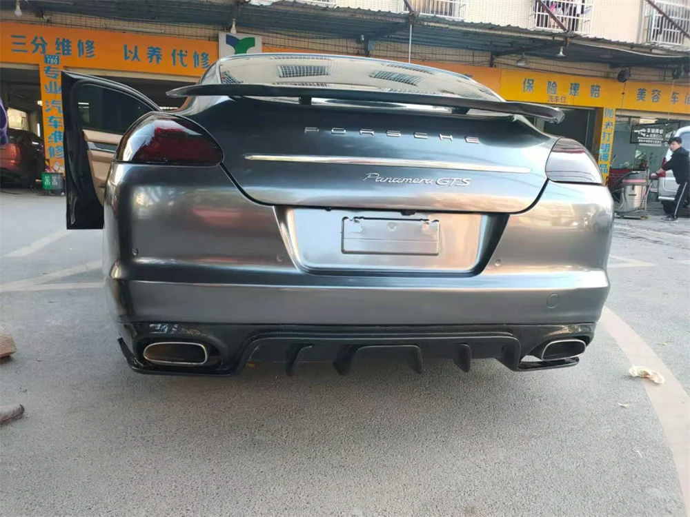 10-13 Year for Porsche Panamera 970.1 Body Kit Carbon Fiber A-Style Front Lip Rear Diffuser Side Skirts Rear Spoiler