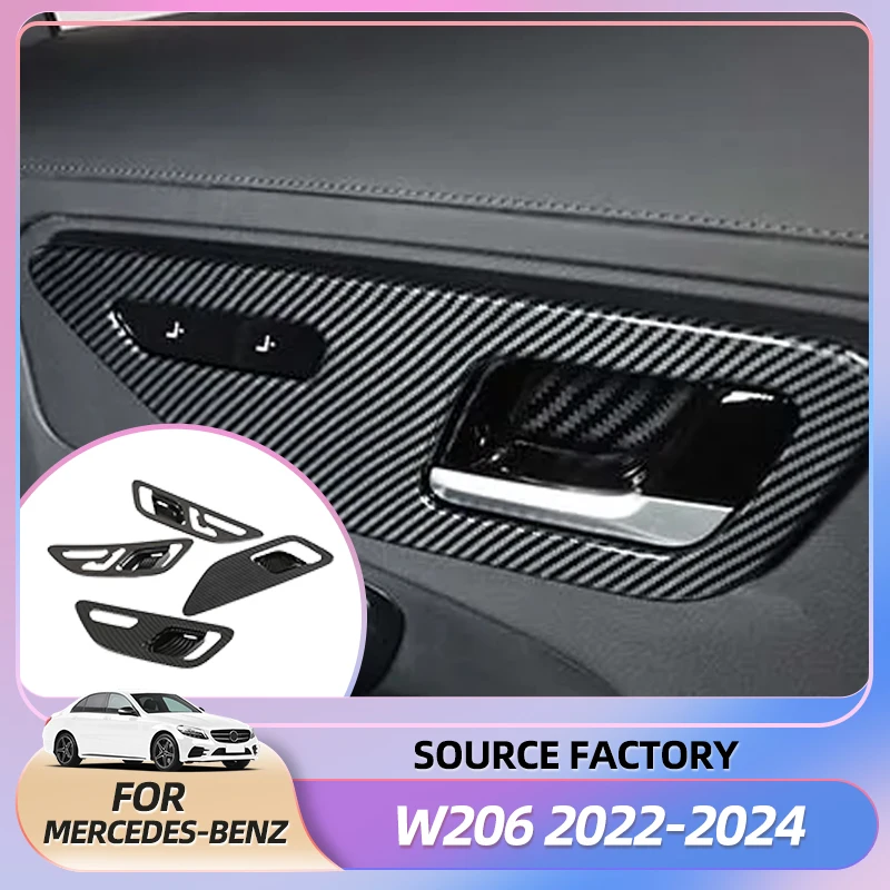 

Внутренние наклейки для Mercedes-Benz C-Class W206 2022-2024 автомобиля ABS внутренняя дверь чаша ручка рамка крышка отделка наклейка интерьер Acce