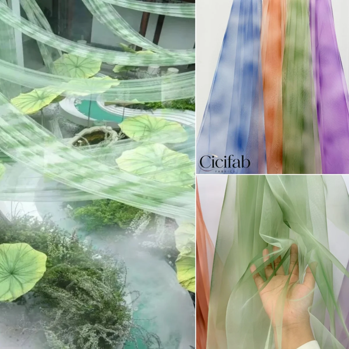 Sheer Mesh Drape Fabric, Lightweight Flowy Net Cloth for Wedding Ceiling Draping, Party Backdrop Decoration & DIY Craft Projects
