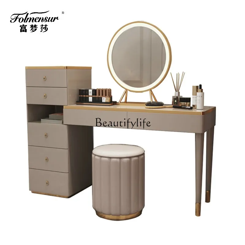 Light luxury dresser desk bedroom multi-drawer modern simple retractable dressing table