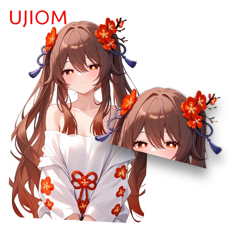UJIOM Genshin Impact HuTao Wall Stickers Fashionbale Anime Waifu Design Decoration Practical Scratch Proof Sticker Laptop