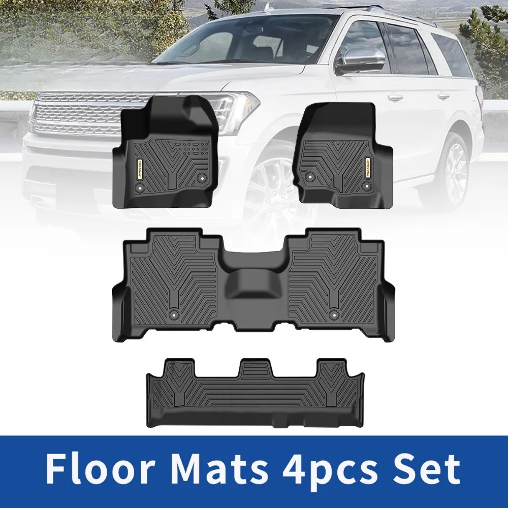 4Pcs Floor Mats Set for 2018- 2025 Ford Expedition & Max All Weather Floor Liner
