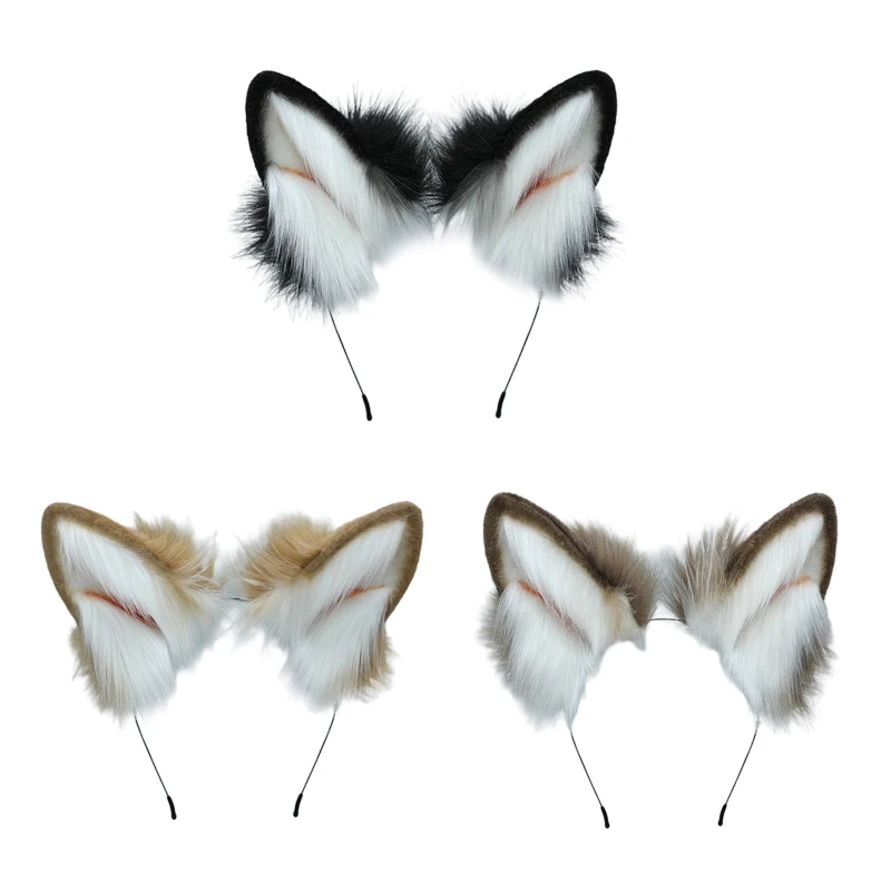 Sweet Hair Accessories Women Students Photoshoot Hairband Wolf Ears Headbands Color Cartoon Hair Hoop Dropship