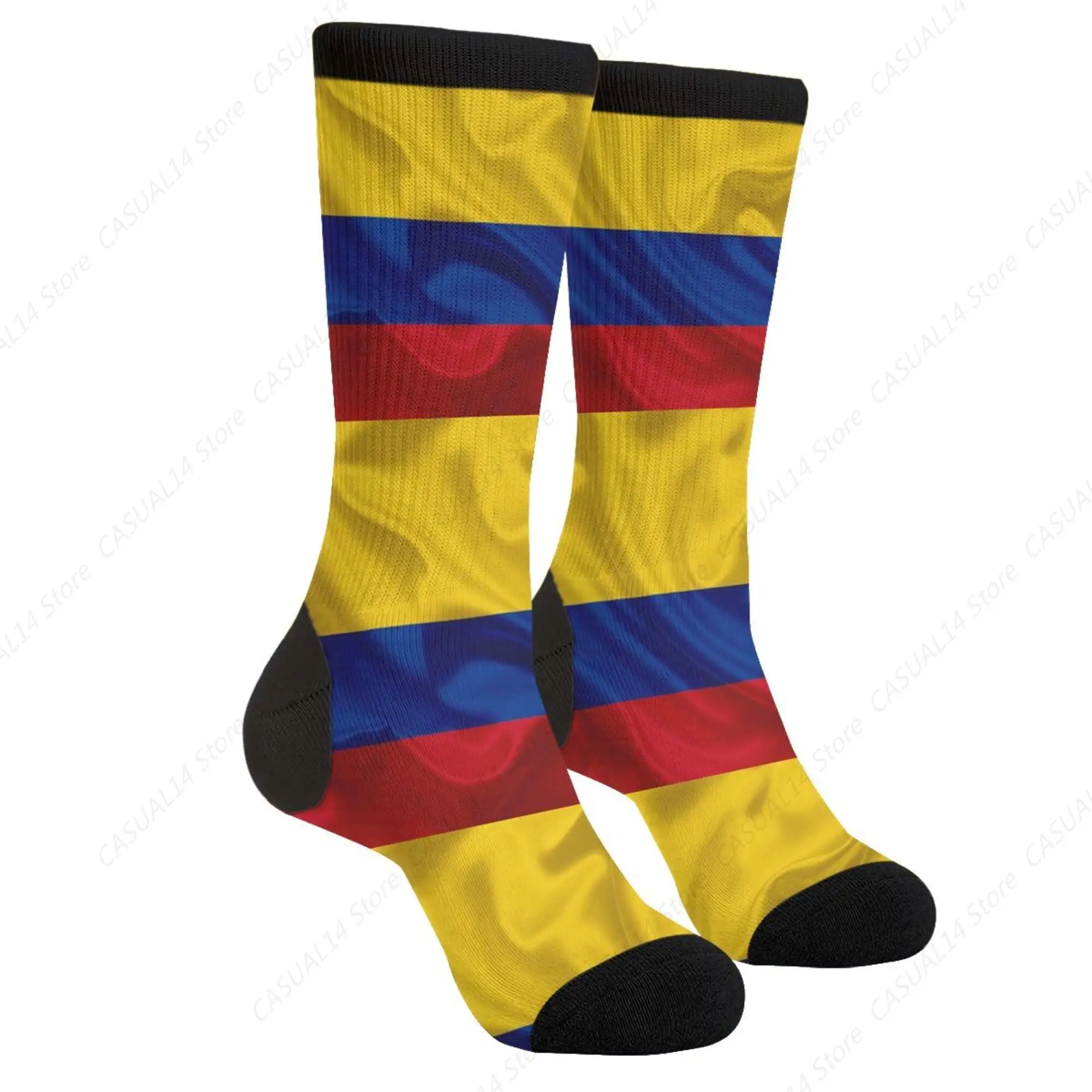 Colombian Flag Colombia South America Silk Flag Of Colombia Casual Funny Funky Novelty Socks For Men Women