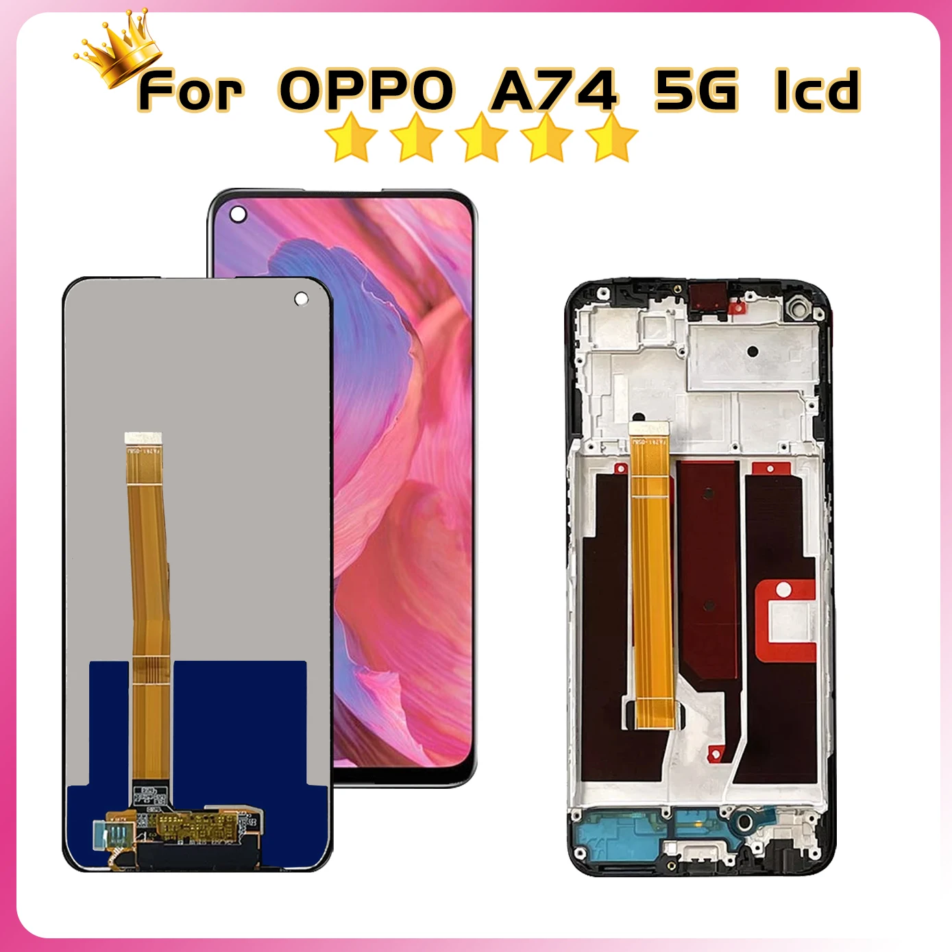 High quality 6.5\'\' For OPPO A74 5G CPH2197 CPH2263 LCD Display Touch Screen Replacement For OPPO A74 5G LCD Digitizer Assembly