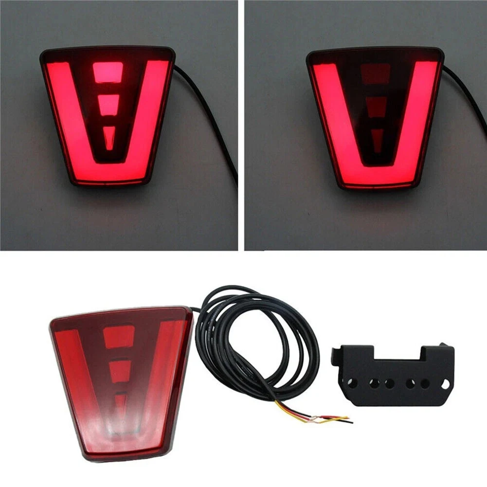 V Style For Car Rear LED Tail Light Kit Rear Bumper Mounted Flashing Brake Light Fog Lamp and Turn Signal Light