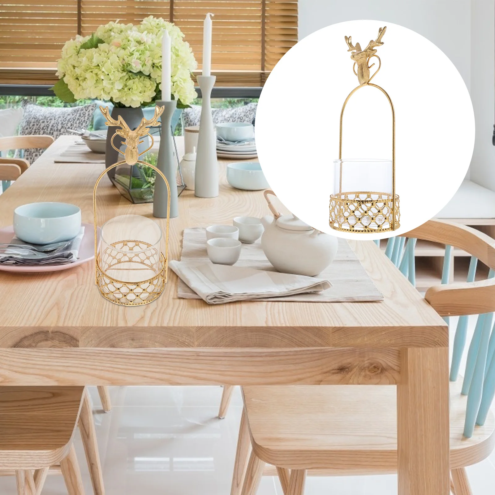 

1Set Christmas Styled Elk Tableware Container Creative Flower Arrangement Holder Decorative Storage Canister