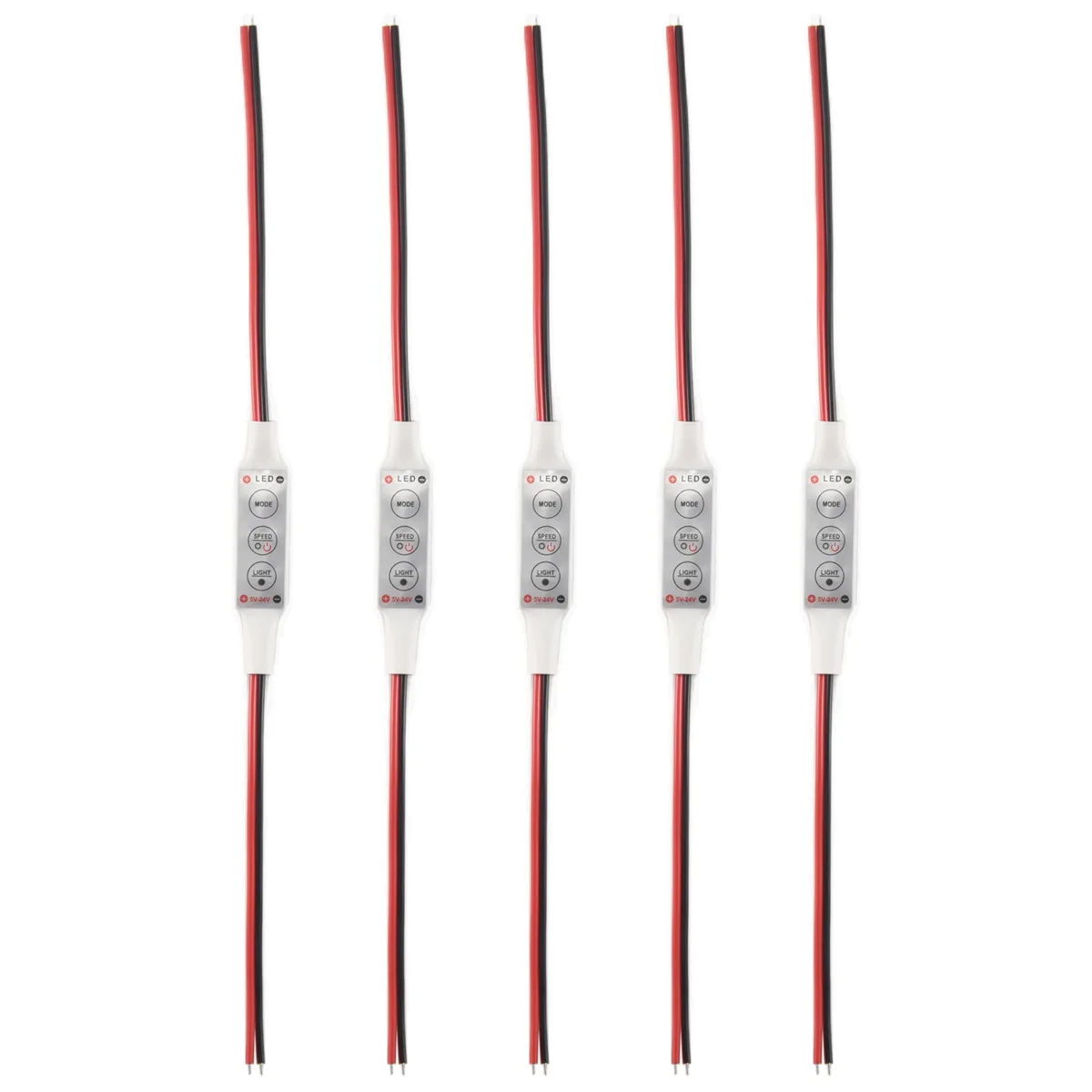 5 X 12V Wired Control Module with Strobe Flash For Car or Household LED Strip/Bulbs