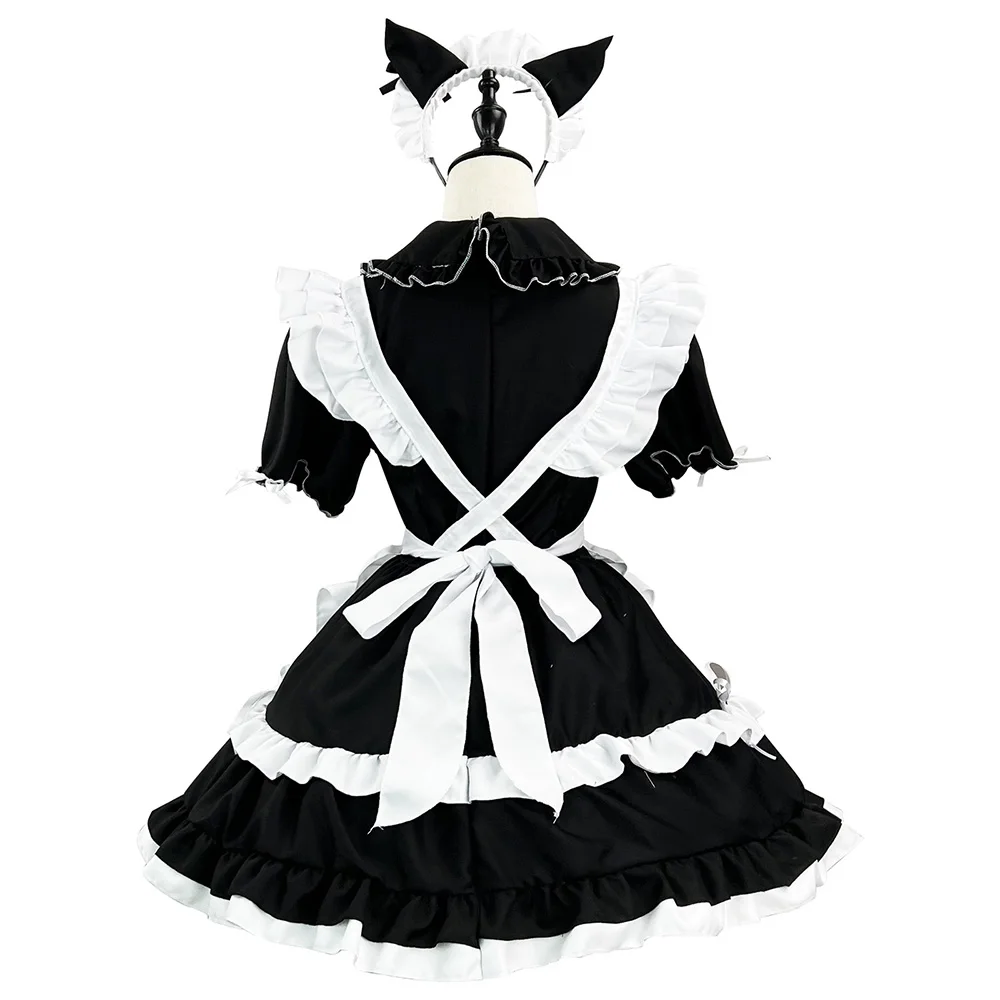 أنيمي الأسود لطيف أكيهابارا لوليتا فستان خادمة فاخر زي تأثيري خادمة دعوى ل نادلة خادمة ملابس تنكرية للحفلات حجم كبير #3