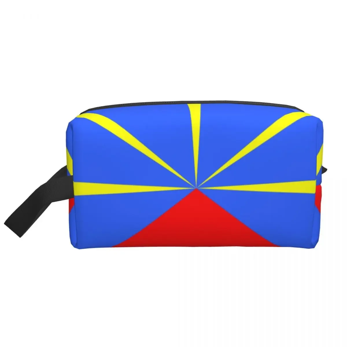 Custom 974 Reunion Island Flag Travel Cosmetic Bag Reunionese Proud Toiletry Makeup Organizer Ladies Beauty Storage Dopp Kit