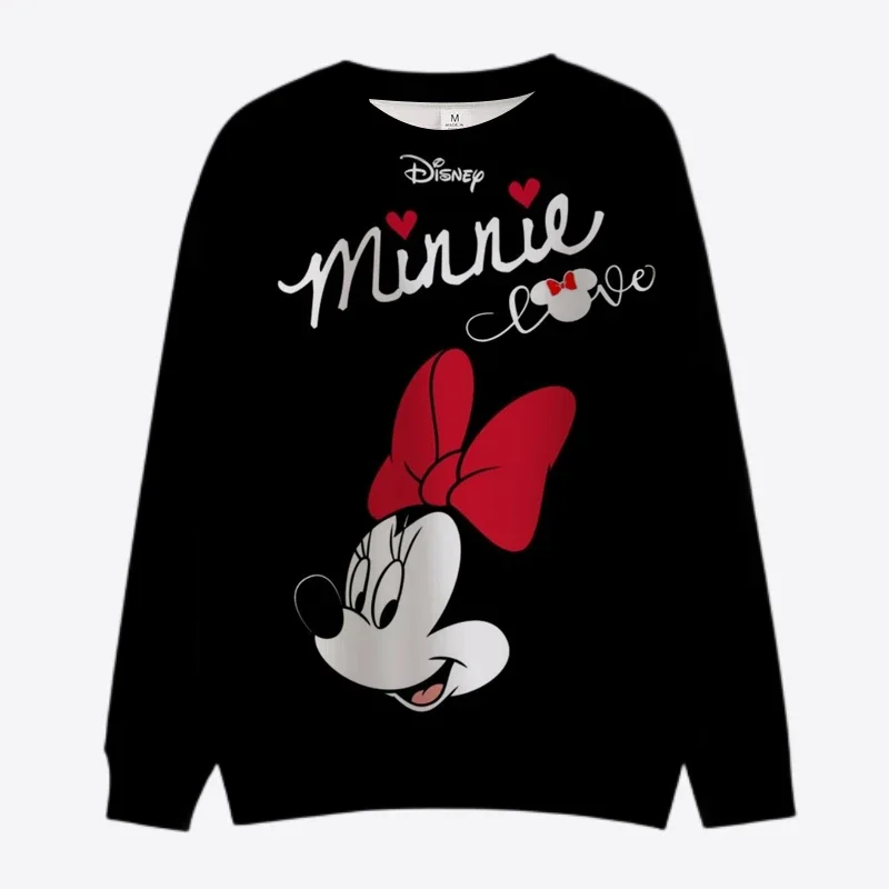 Disney's Mickey and Minne Cartoon Anime periphery Women round neck pullover Autumn and Winter fashion Couple's clothing pullover