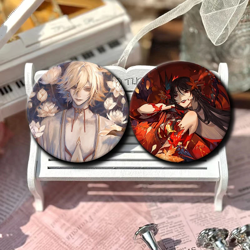 58mm Hot Game Onmyoji Anime Character Pin Creative Brooch Lapel Pins Round Badge on Backpack Clothing Souvenir Gifts for Friends