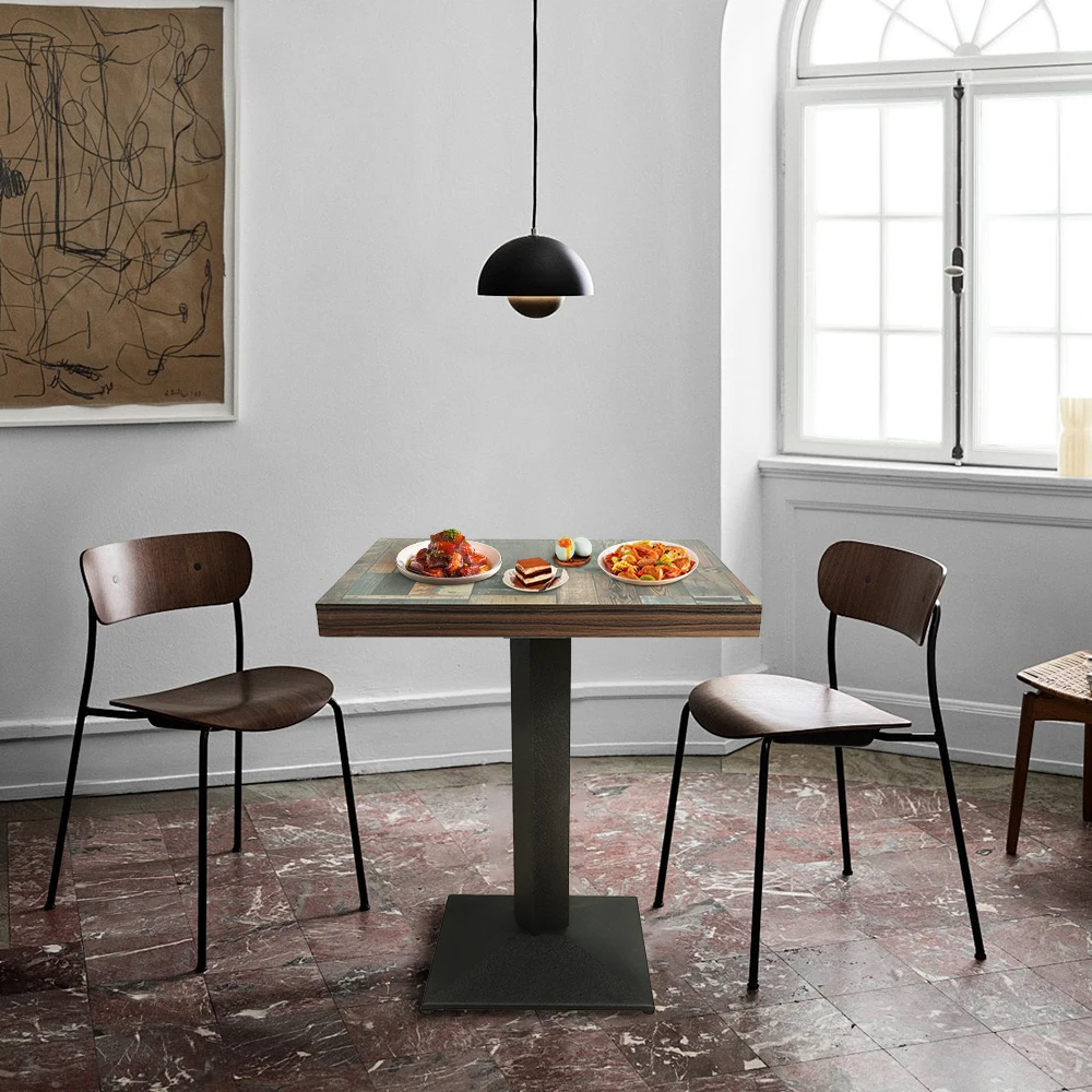Afbeelding 6: Hoge keukentafel, industriële stijl vierkante bartafel hoogte 75cm hoge bistrotafel veelzijdige poten voor restaurants, keukens