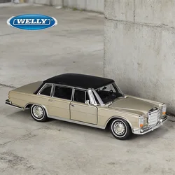 WELLY 1:24 Mercedes-Benz 600 Alloy Classic Car Model Diecasts Metal Toy Retro Old Car Model Simulation Collection Childrens Gift