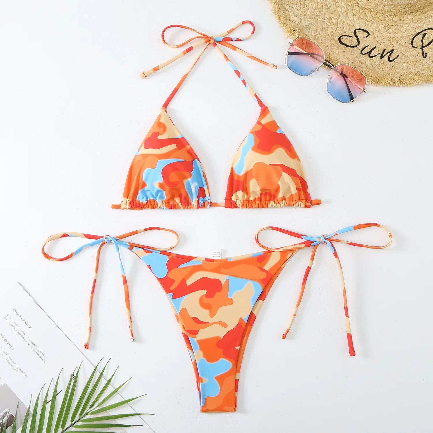 Bikinis Set Bade bekleidung sexy Brasilien Seite Krawatte überprüft unten 2024 neue Badeanzug Beach wear Badeanzug für Frauen