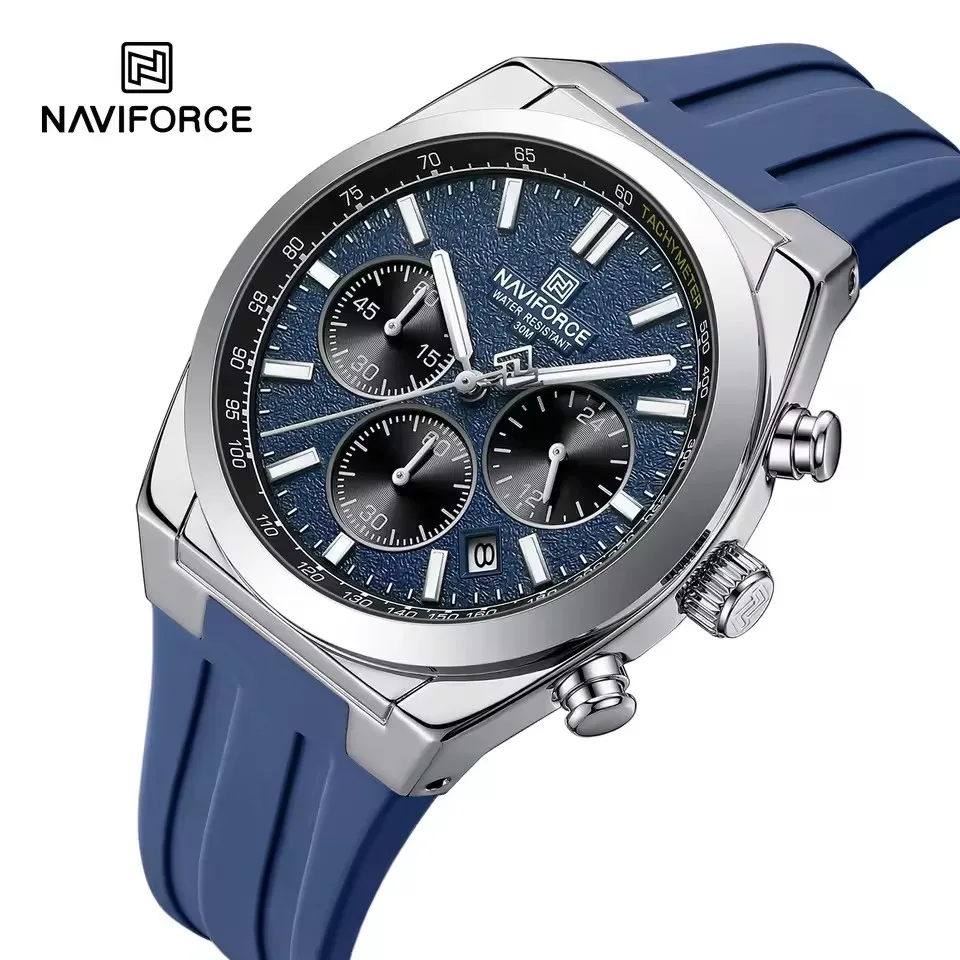 NAVIFORCE 8080 Outdoor Sport Quartz Watches for Man Fashion Chronograph Calendar Luminous Waterproof Men Wrsitwatch reloj hombre