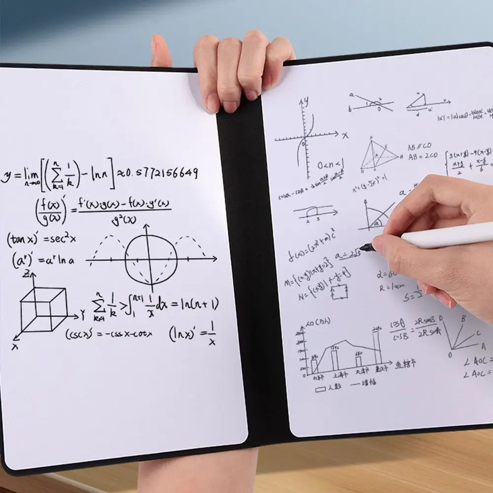 Pizarra blanca plegable A5, pizarra blanca de borrado reutilizable, Bloc de notas, tablero de escritura de negocios de cuero para oficina