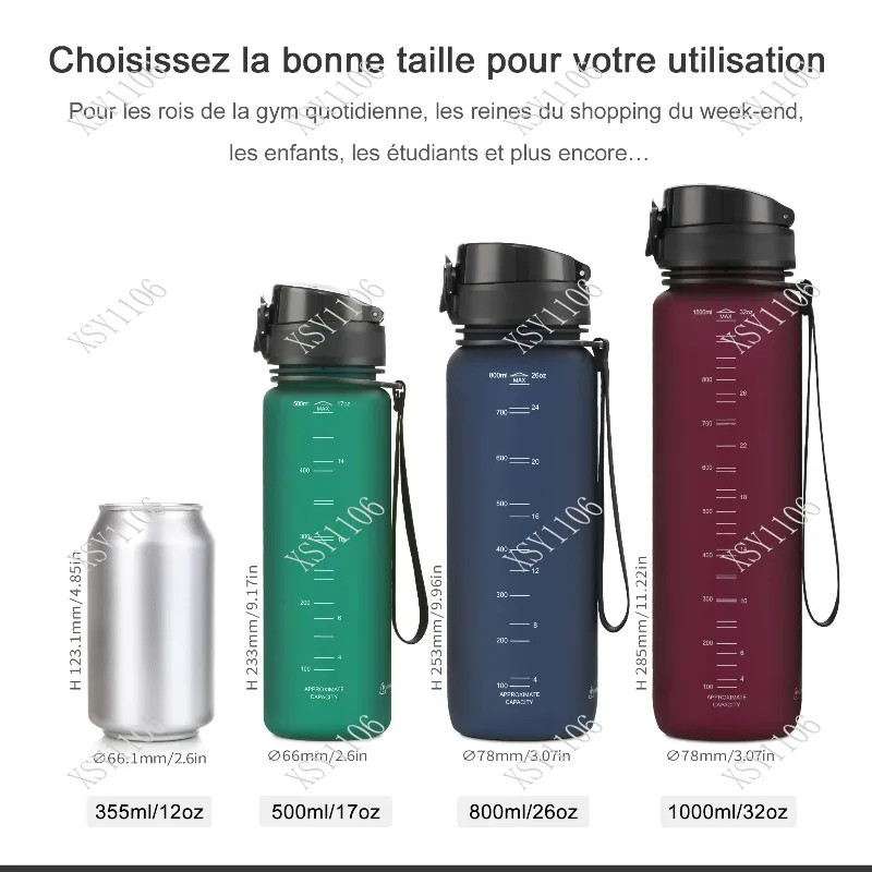 Hot Sale Sports Shaker Bottle - 500/1000ML Tritan BPA Free Leakproof Portable Outdoor Drinkware