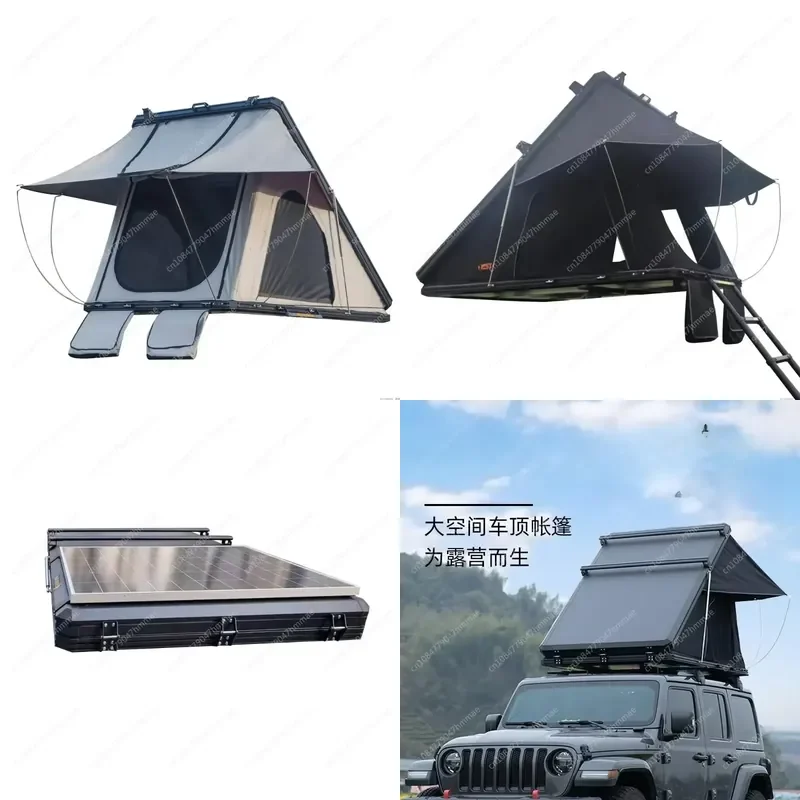 for Triangle Roof Top Tent Hard Shell Aluminum Alloy Folding Hydraulic Automatic Opening Outdoor Camping Car SUV Truck