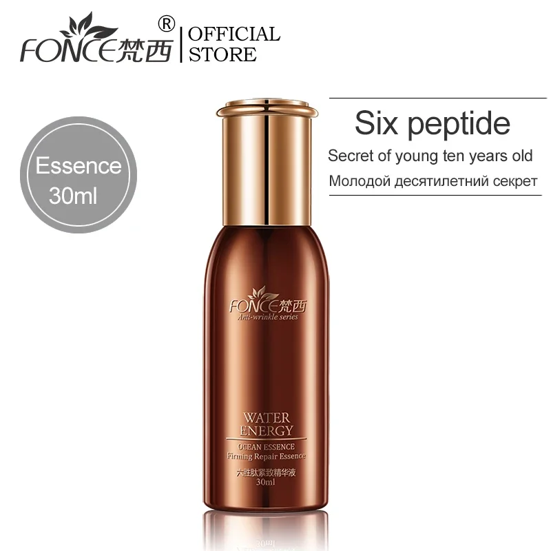 Fonce Six Peptides Face Anti Wrinkle Essence Moisturizing Lifting Firming Facial Serum Anti Aging Ageless Nourish Skin Care