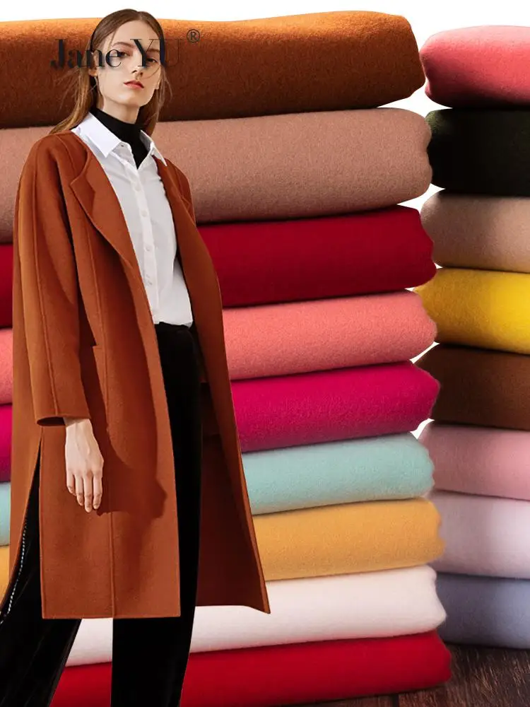 Thickened Double-sided Sanding Cashmere Woolen Cloth Solid Color Imitation Wool Fabric Clothing Diy Coat Fabric