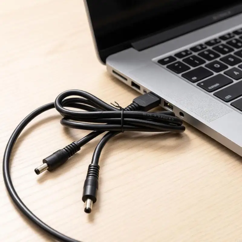 DC5.5X2.5Mm Male to DC5.5X2.1Mm Male Power Cord, 15A 1M Direct Current Barrels Wire for Routers Power Setups & LED Light F19E