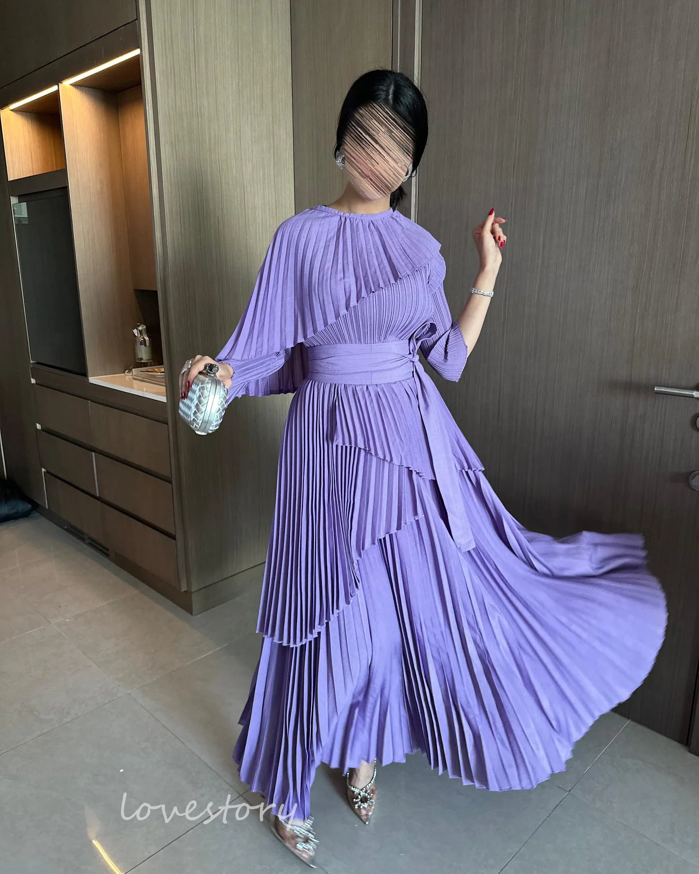 

Lovestory Ruffled Prom Dress 2024 Long Sleeve Cocktail Dress Floor Length Long Formal Evening Party Dress 2024 robes de soirée