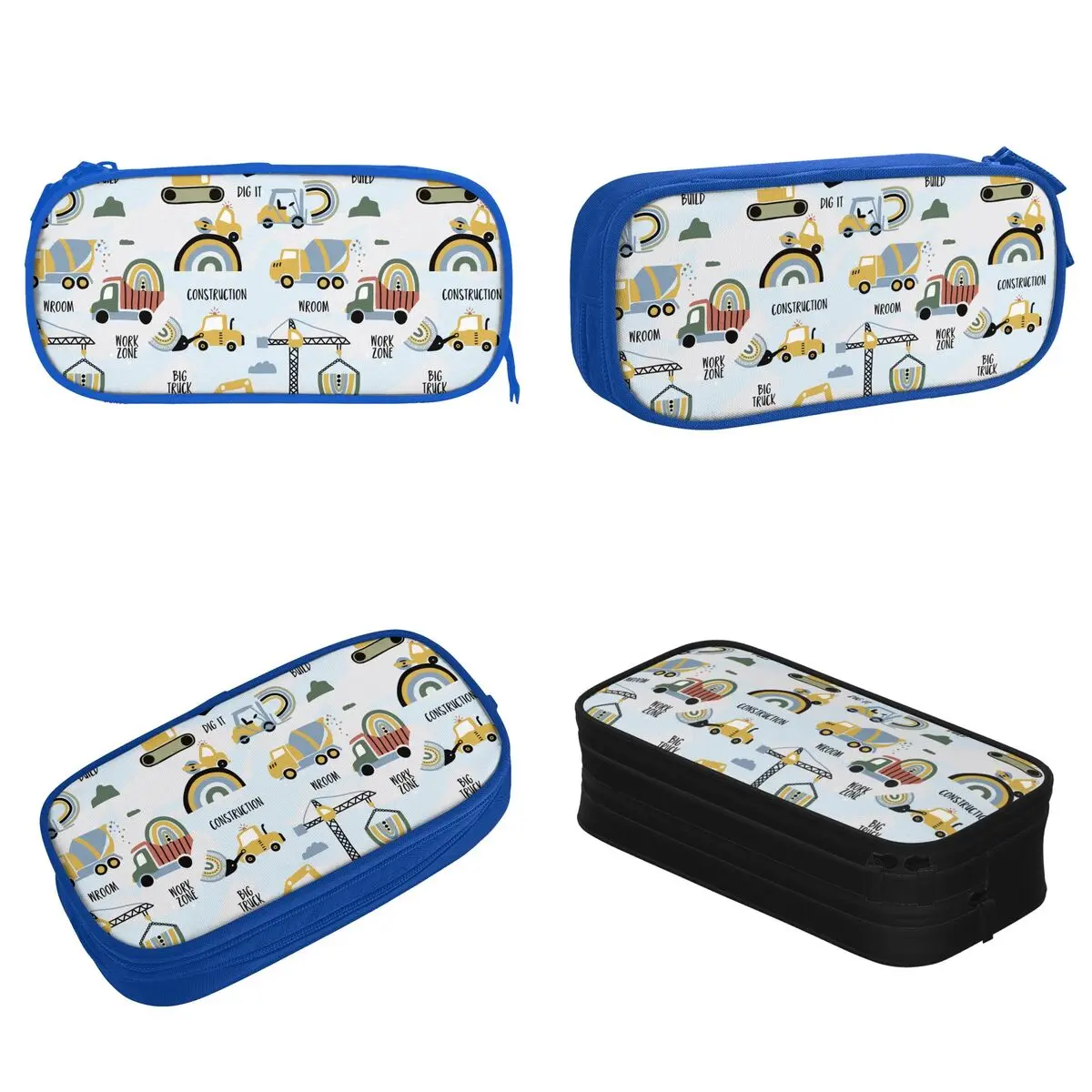 재미 있은 굴삭기 차량 연필 케이스 건설 트럭 연필 상자 펜 상자 소녀 소년 가방 학생 학교 화장품 문구