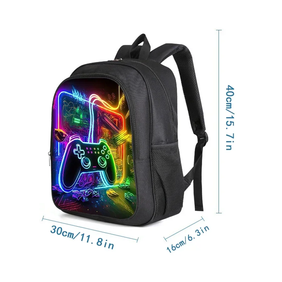 GamePad Double Layered Backpack For Boy And Girls Best Gifts 2D Flat Cartoon School Backpack For Children