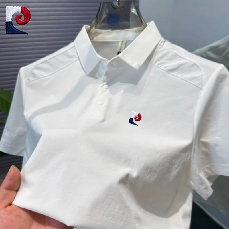 

New men's high-quality short sleeved polo shirt, summer fashion, casual, comfortable, breathable, cool T-shirt top