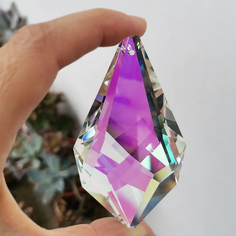 76mm Faceted Crystal Prism Lamp Chandelier Glass Rainbow Hanging Suncatcher DIY Pendant Home Wedding Window Decor Crafts