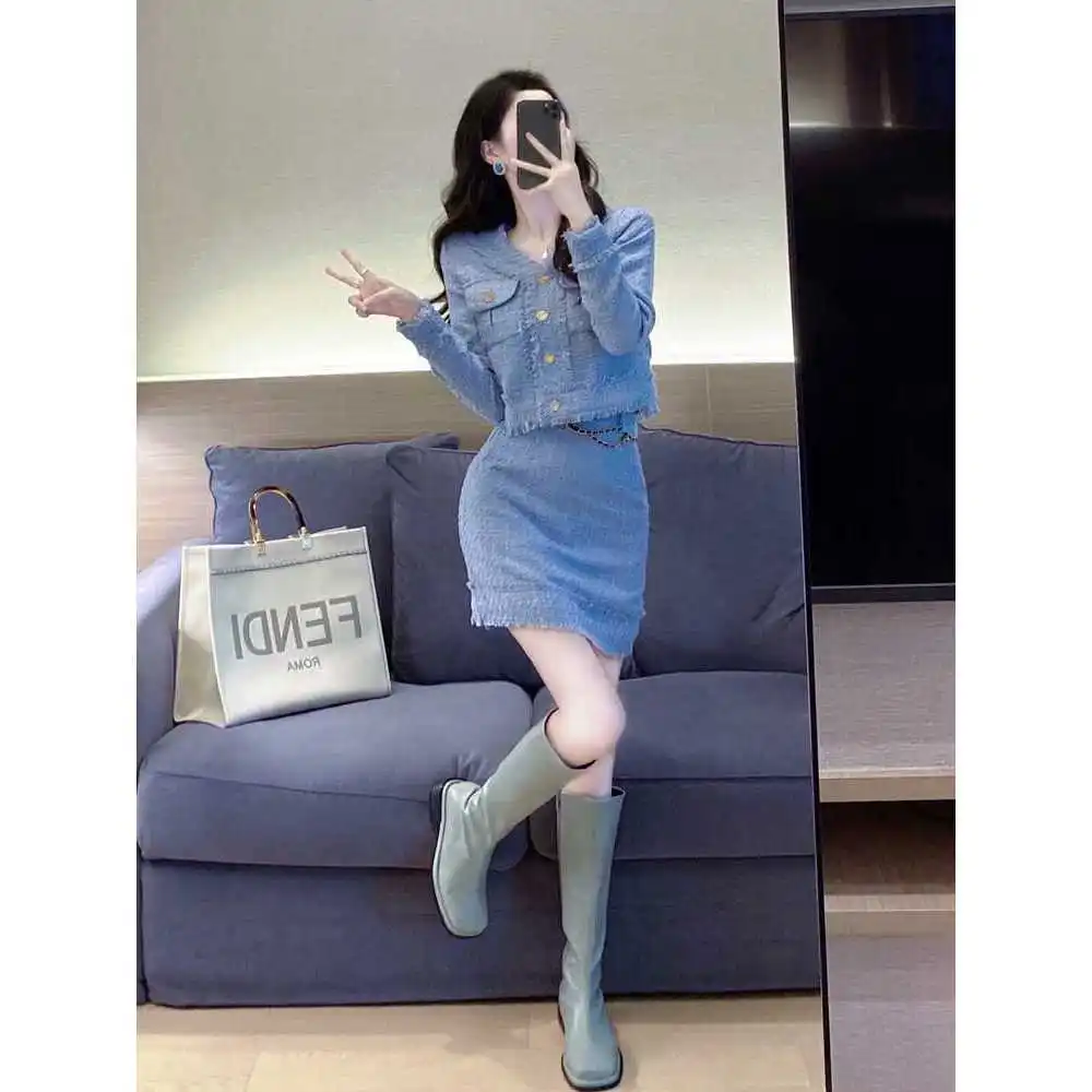 2022 Autumn Fashion New Lady Chic Style Suit Western Style Temperament Lady Retro Style Niche Two-Piece Set Women High Quality